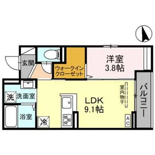 Regalo.総曲輪【3階】の間取り