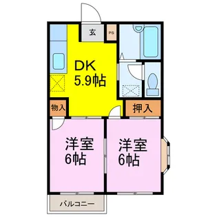 エルディムみなみ II【1階】の間取り