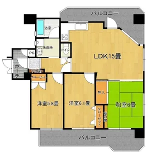 ライオンズマンション小禄赤嶺(K)【3階】の間取り
