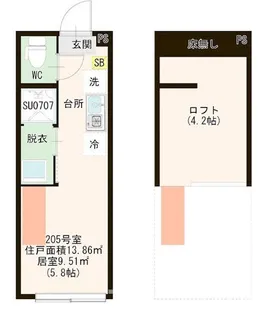 ハーモニーテラス見次公園【2階】の間取り