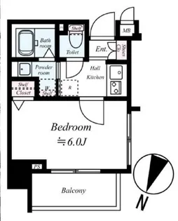 クレイシア芝浦【9階】の間取り