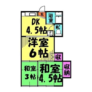 コーポ常盤【1階】の間取り