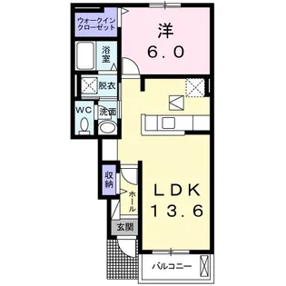 ル・ソレイユ【1階】の間取り