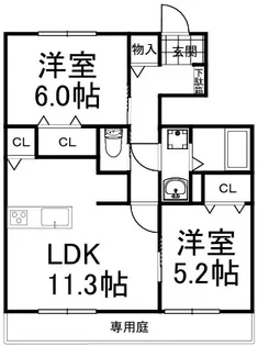 プレジデント雅C棟【1階】の間取り