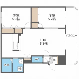 ラピス北郷【2階】の間取り