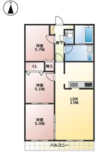 Royalgarden学園通りII【1階】の間取り