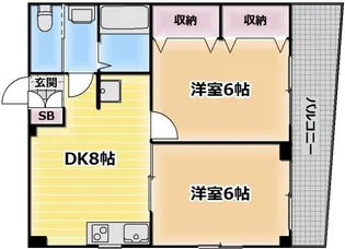 カーザ・デ・立花【3階】の間取り