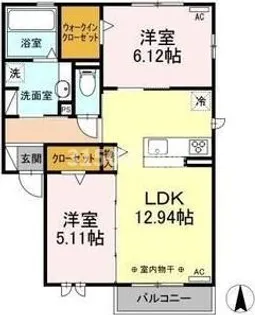 セジュールコルザック【2階】の間取り
