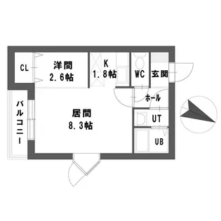 グランメール月寒B【2階】の間取り