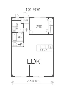 ニューマリッチかわぐちA【1階】の間取り