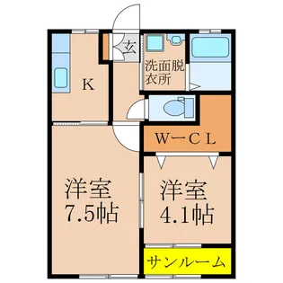 カーサ・ブラック【2階】の間取り