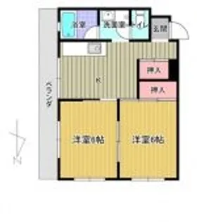 コーポラス上の橋【3階】の間取り
