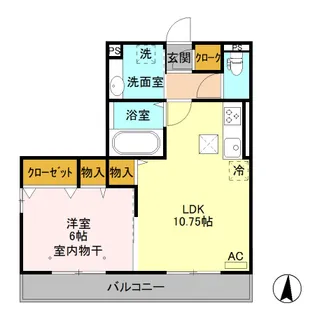 ライズグレースB【1階】の間取り