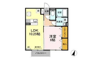 老松町 コーポ物件【1階】の間取り