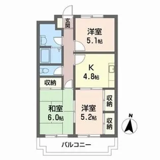 ヴァンヴェール ノールメゾンA【2階】の間取り