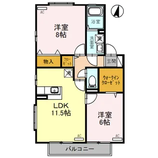 グリーンフィールズB【1階】の間取り