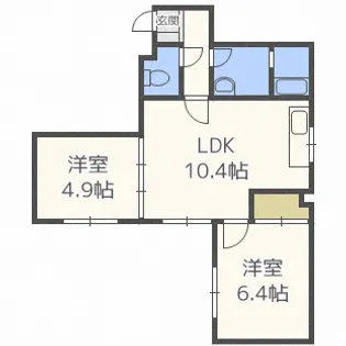 αNEXT札幌第15【4階】の間取り