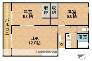 メゾンクオーレ【1階】の間取り