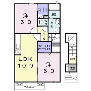 サンパティーク・ウエストII【2階】の間取り