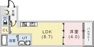 (仮称)LIX 神戸松原通【2階】の間取り