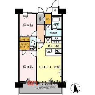 ロイヤルパークス西新井【12階】の間取り