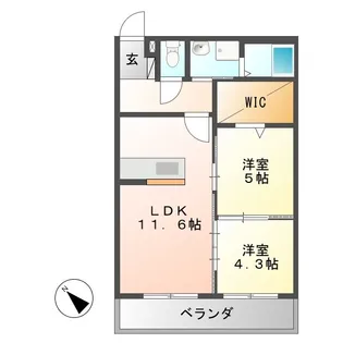 ハートフル・ゴリオン【2階】の間取り