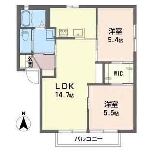 ドミール平井 B棟【2階】の間取り