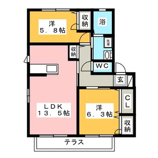 コータ・コートW B棟【1階】の間取り
