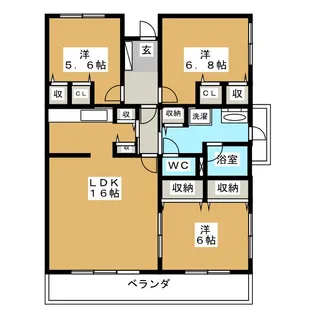 ハウス千葉NT B棟【2階】の間取り