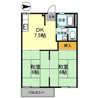 ファミールコーポ高屋7【1階】の間取り