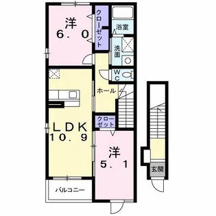 レインボーハウスVI【2階】の間取り