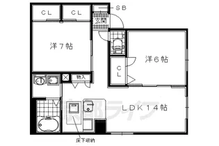 MAST COURT木津南【1階】の間取り