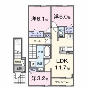 ハレアカラ【1階】の間取り