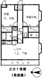 コモド大宮上小町第一【2階】の間取り