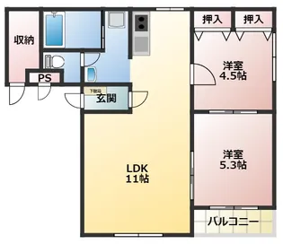 ジュネス丸森【2階】の間取り