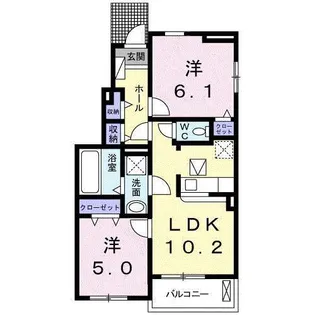 フルール・クレアIII【1階】の間取り
