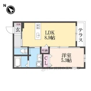 グロワール野村【1階】の間取り