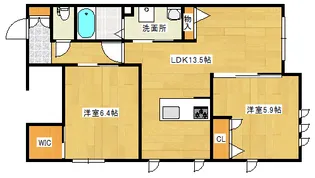 ファンコート船越【1階】の間取り