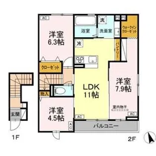 アビタシオンE【2階】の間取り