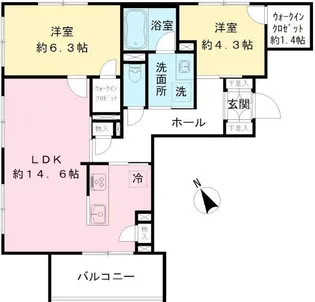 キャステロ蘆花公園【2階】の間取り