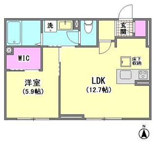 ミーヴェ新蒲田【1階】の間取り