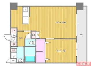 Chez・Moi・Yokozutsumi IV【4階】の間取り