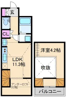 アクアステージ錦が丘【1階】の間取り