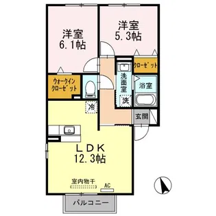 CASA SPERANZA【2階】の間取り