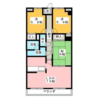 アピエス桑名【2階】の間取り
