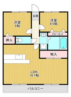 グレースコート香里園【1階】の間取り