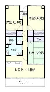 ハートフィールズ南町【1階】の間取り