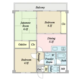 第三グリーンハイム【4階】の間取り