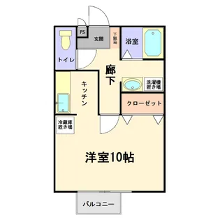 サニーコートB棟(稲荷前)【1階】の間取り