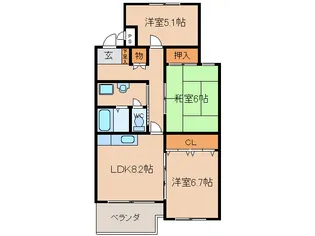 サンハイツ石田【3階】の間取り